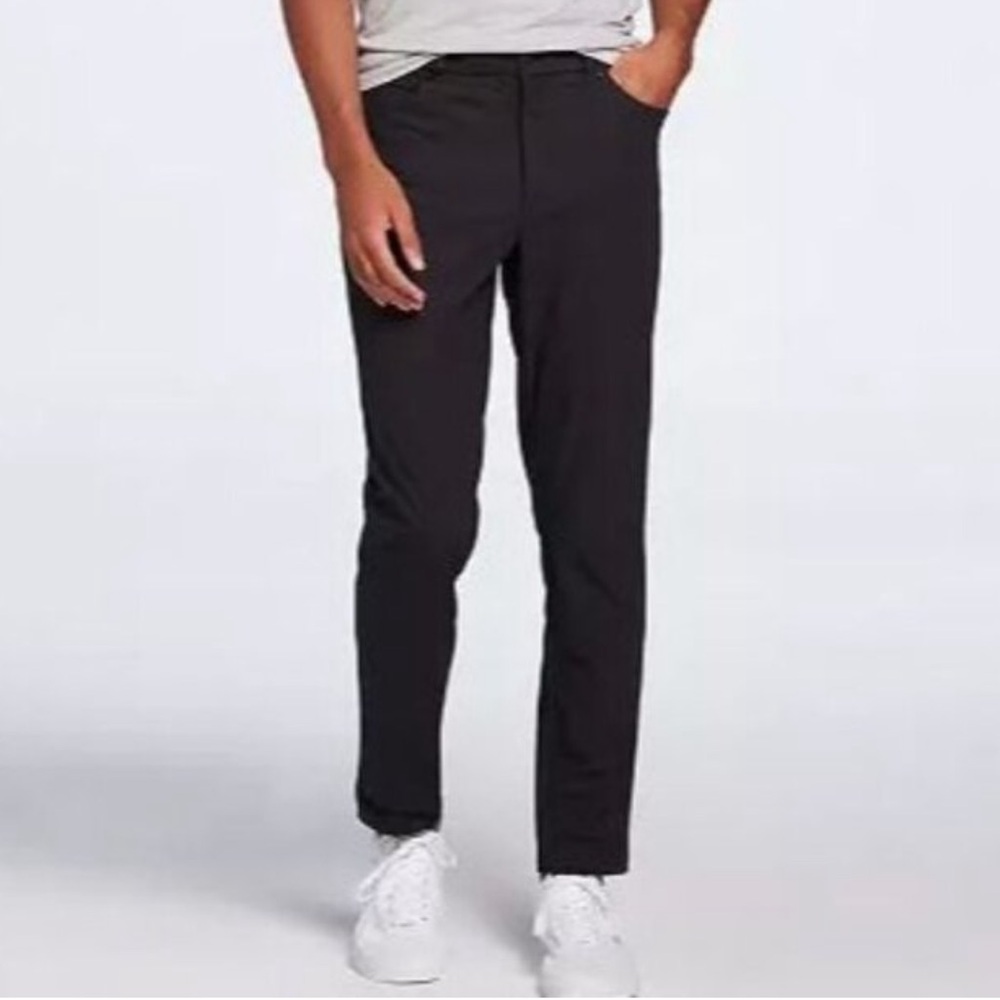 VRST 2 Way Stretch 5 Pocket Slim Fit Pant Men 40 Tapered Leg Black Polyester NEW